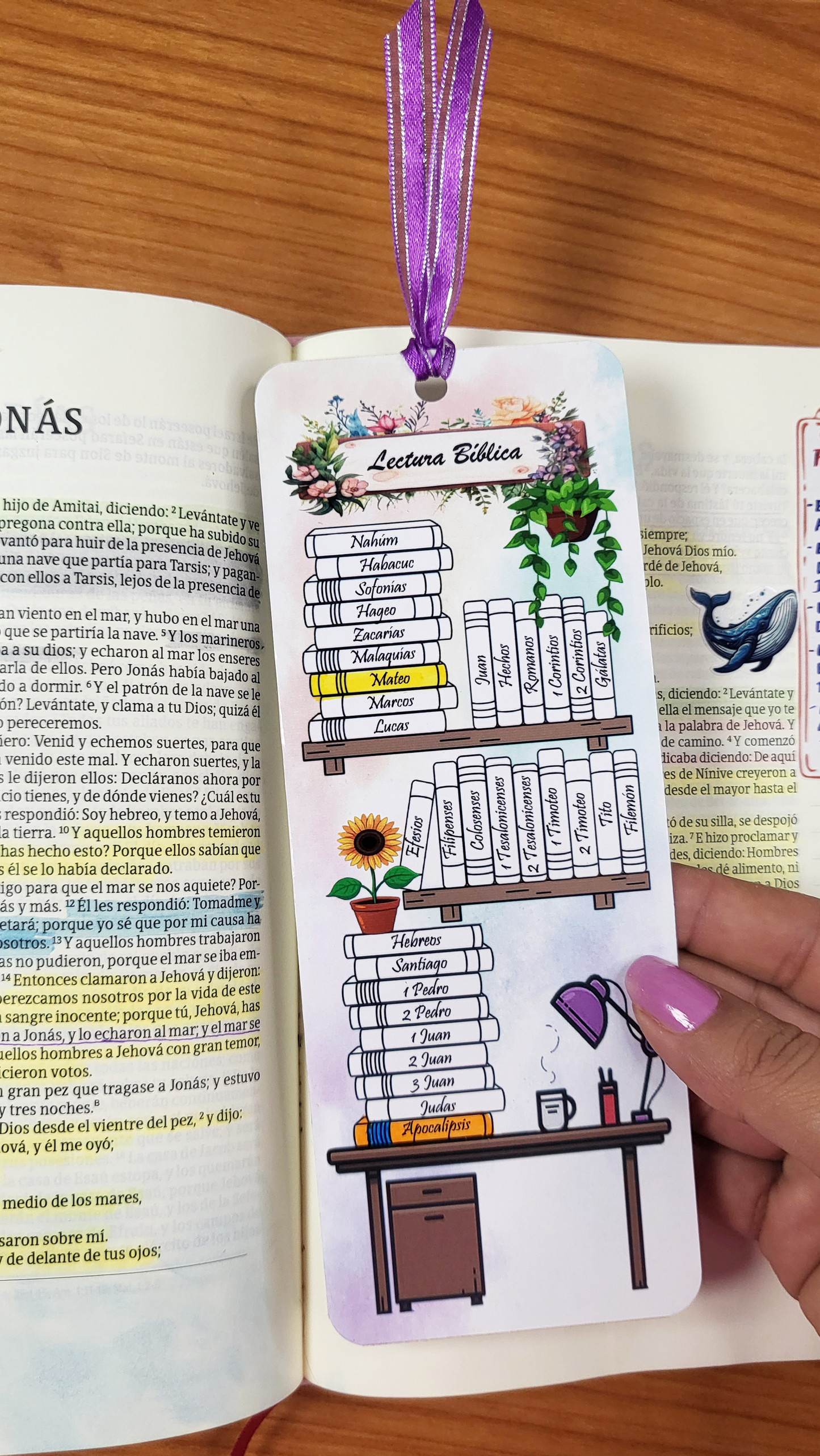 Plantilla de Separador y Marcador de Lectura Bíblica editable