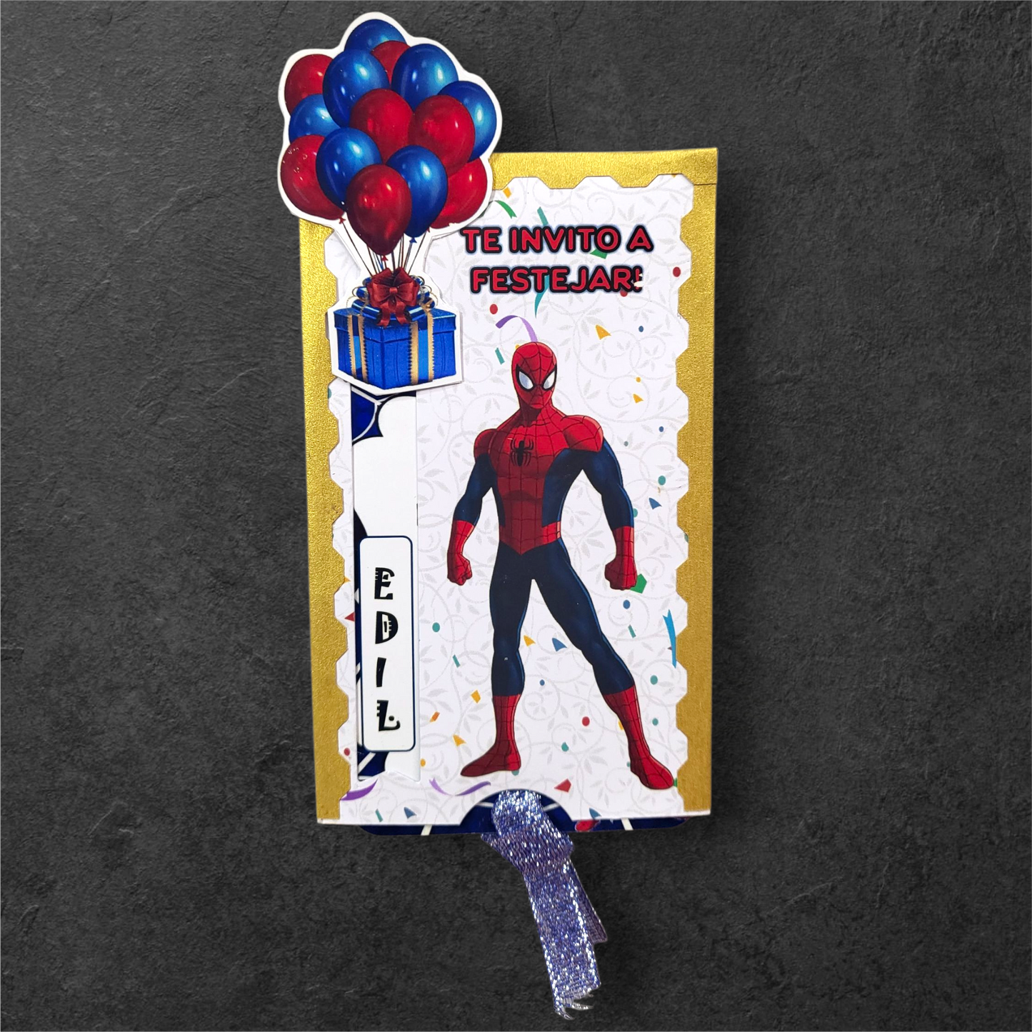 Plantilla invitación deslizable Spiderman