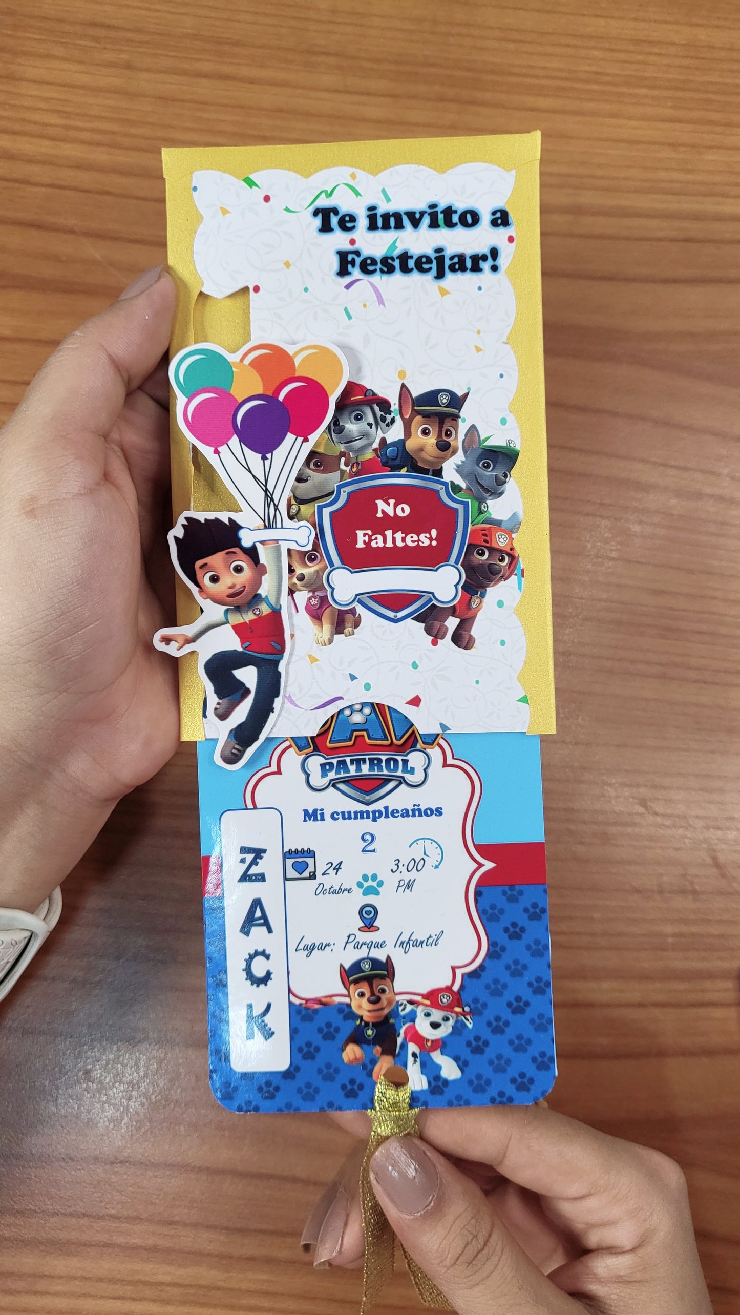 Invitación deslizable Pawpatrol Editable