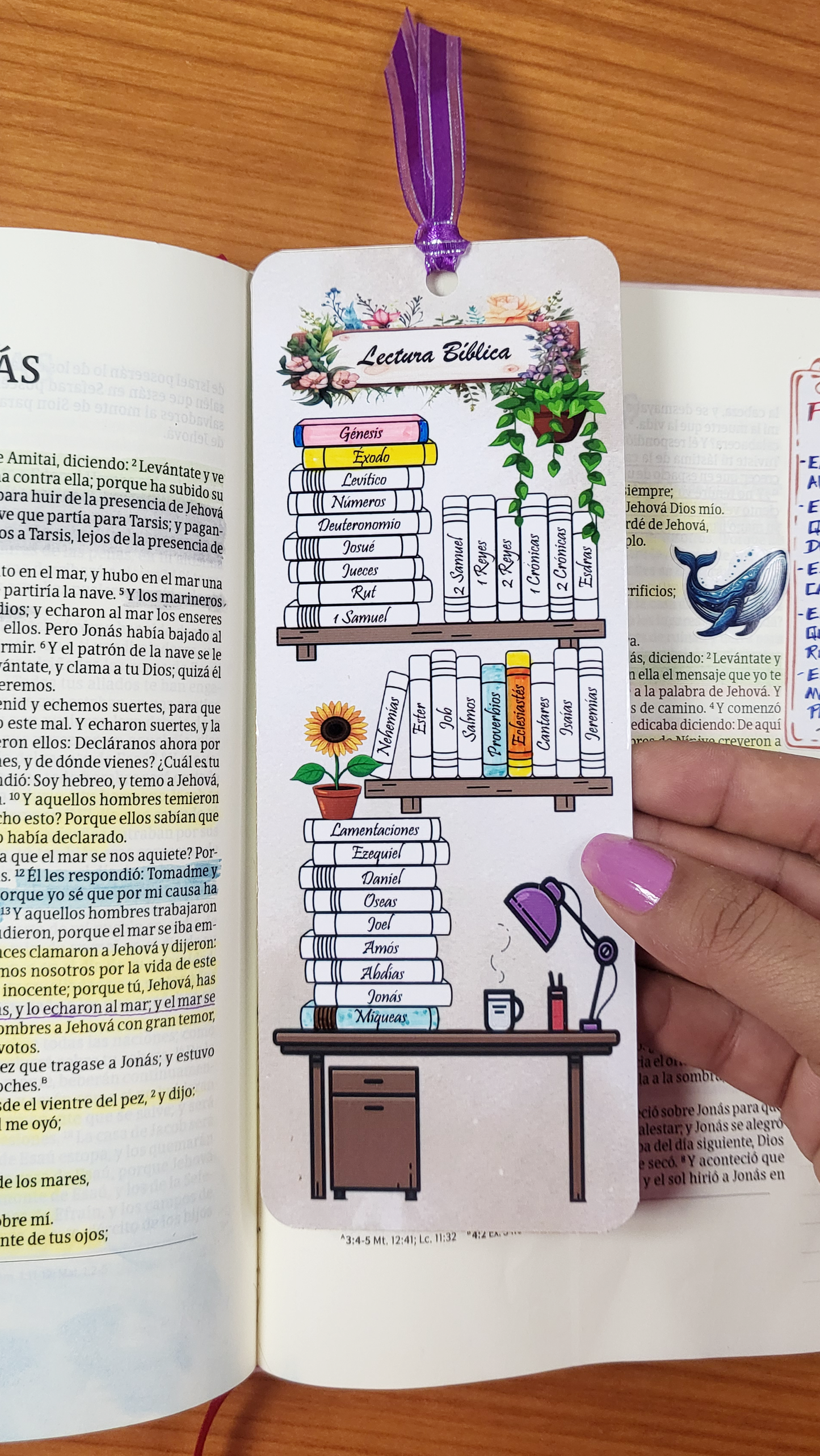 Plantilla de Separador y Marcador de Lectura Bíblica editable