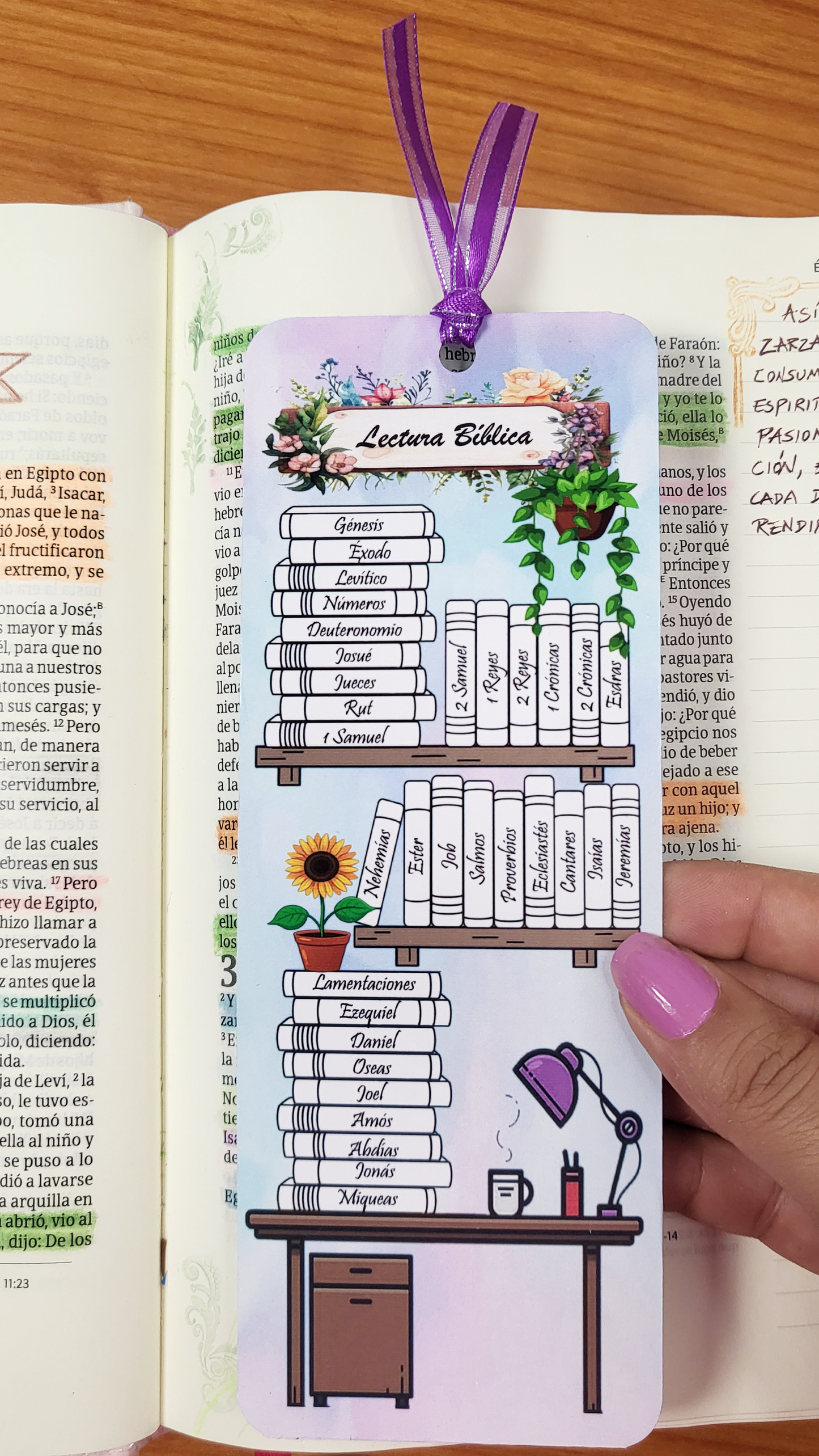 Plantilla de Separador y Marcador de Lectura Bíblica editable