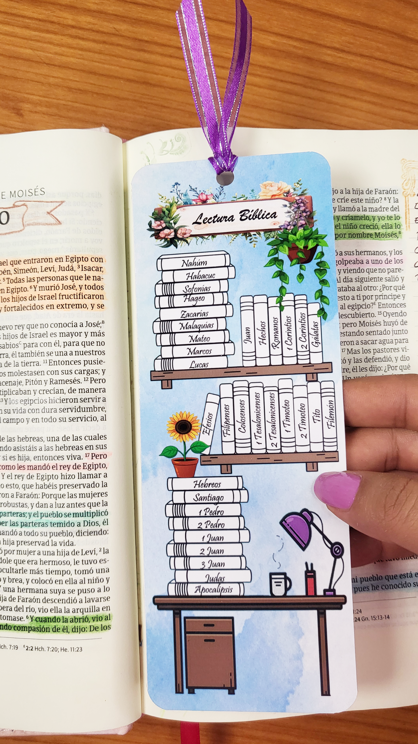 Plantilla de Separador y Marcador de Lectura Bíblica editable